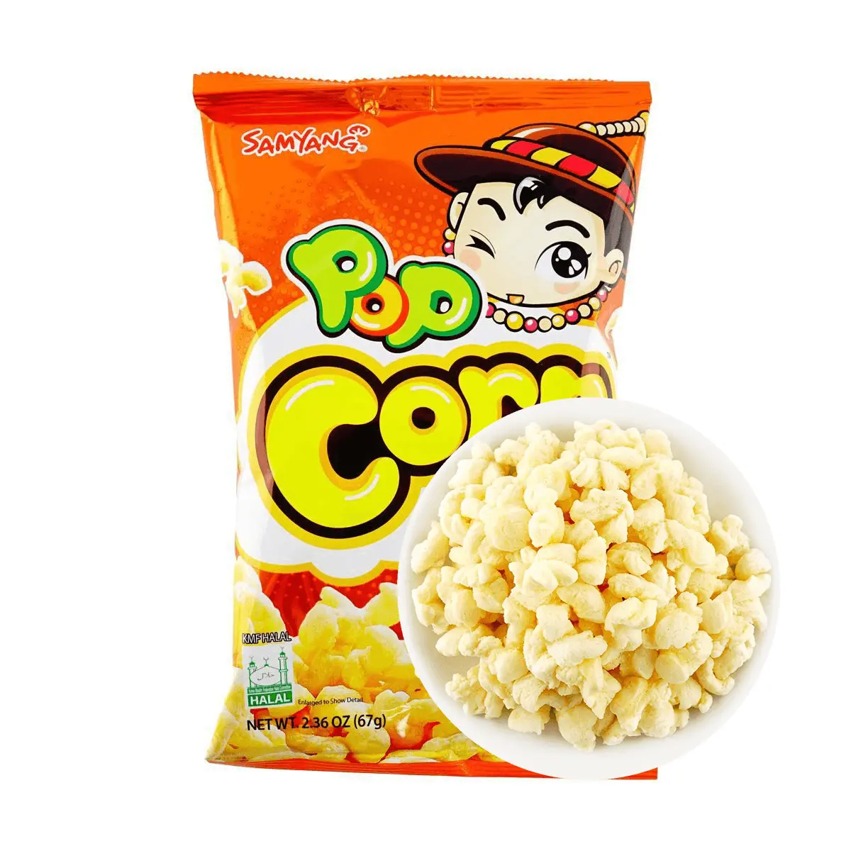 SAMYANG Sweet & Salty Puff Pop Corn Snack, 2.36 oz