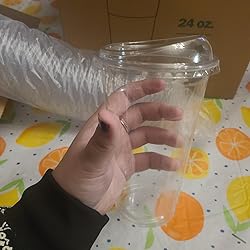 100 Sets Crystal Clear Plastic Cups With Strawless Sip-Lids Disposable Pet 100 Sets Crystal Clear Plastic Cups With Strawless Sip-Lids Disposable Pet