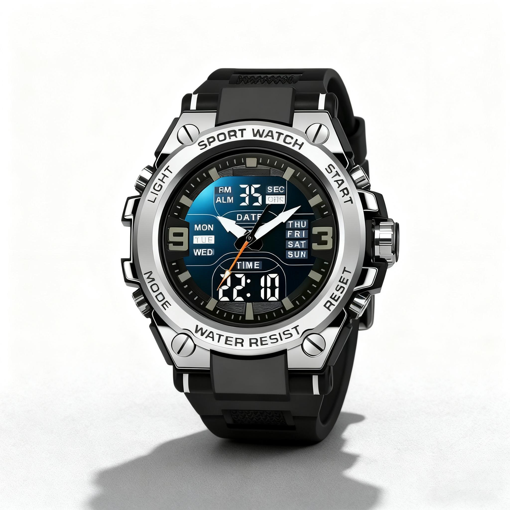 Men's Sporty Digital Watch Trendy Electronic Wristwatch for Daily Wear With Gift Box