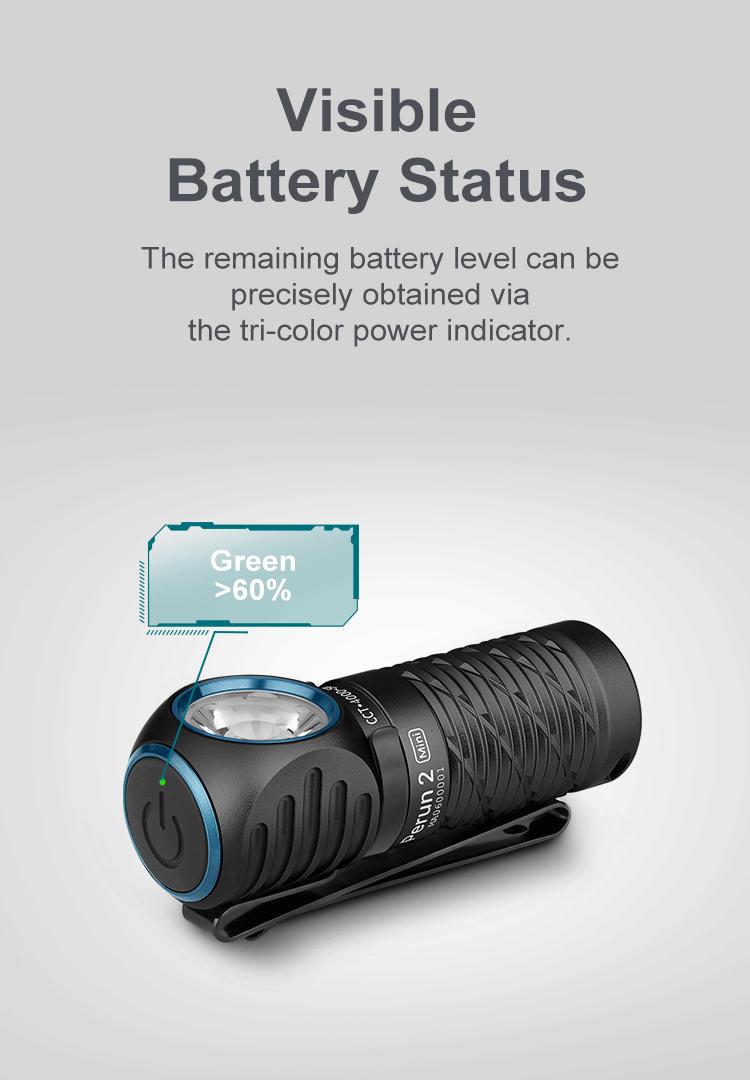 OLIGHT Perun 2 Mini 1100 Lumens Rechargeable Headlamp, Right Angle Flashlight with Headband for Camping, Running, Outdoor