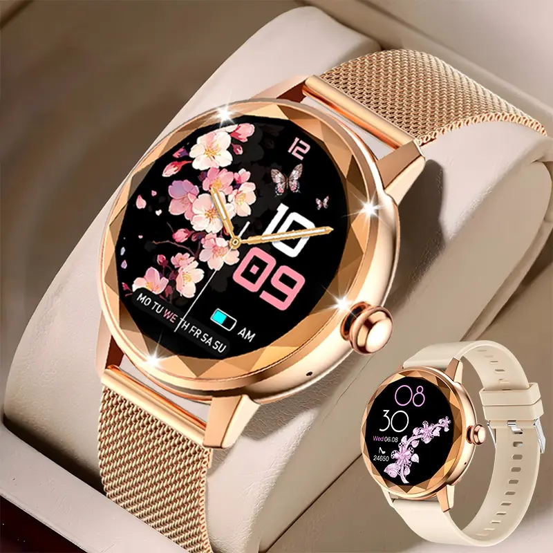 Smart watches for women, Calling smart watch, Multifunctional Watch - wireless calls, messages, weather updates, voice assistant, female functions, multiple sports modes, steps, distance and calories, perfect holiday gift, Smartwatch With Calls