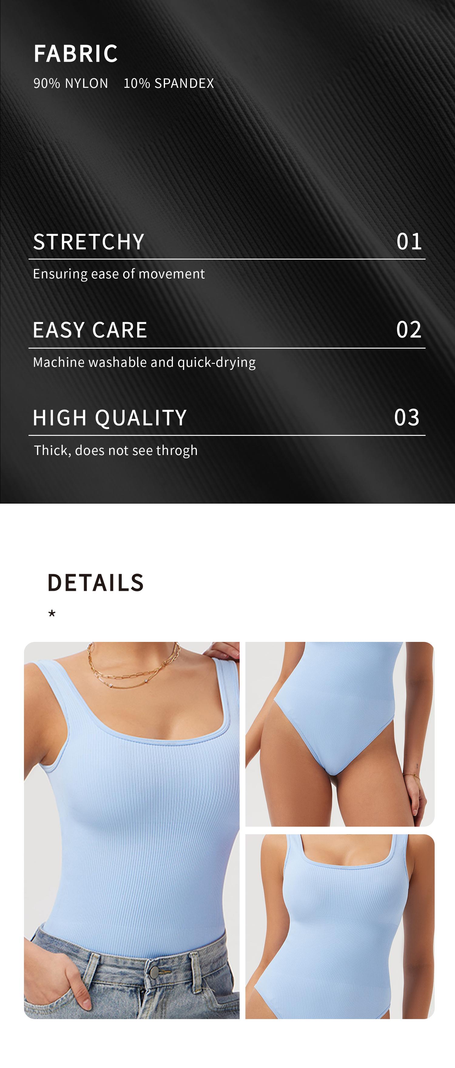 OQQfitness Women's Bodysuits Sexy Sleeveless Square Neck Tank Tops Summer Casual 2025 Trendy Outfits