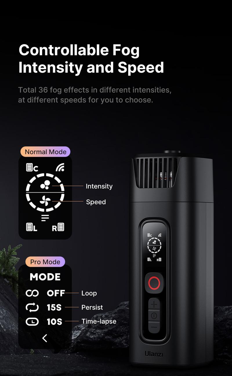 Ulanzi FM01 FILMOG Ace Fog Machine, Portable Smoke Machine with Remote Control Hand-held Fogger for Photography, Outdoor Events, Parties, Stage Effects, Halloween, Disinfection or Weddings