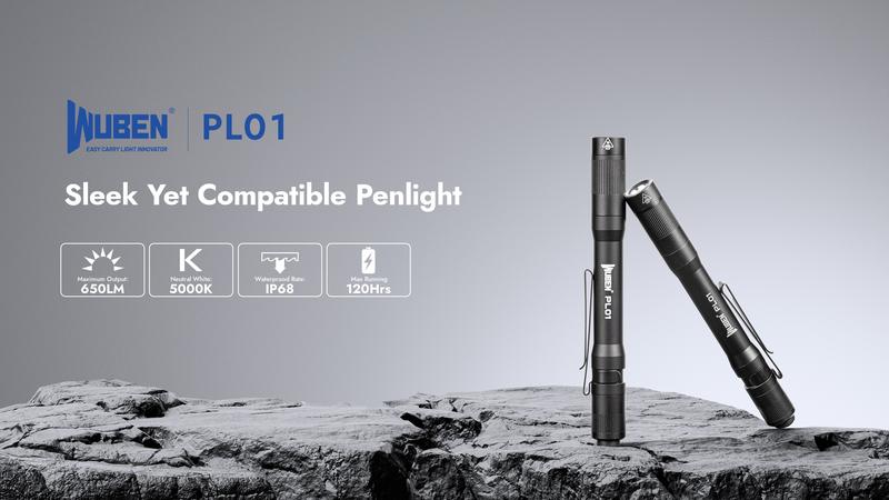 WUBEN PL01 Mini Penlight, 1–650 Lumens EDC Flashlight, CRI90+ Natural Light for Doctors, Technicians & Everyday Carry, IP68 Waterproof, Alcohol-Wipe Safe, Dual Power – USB-C Rechargeable or Battery Replaceable (WUBEN Cell Included)