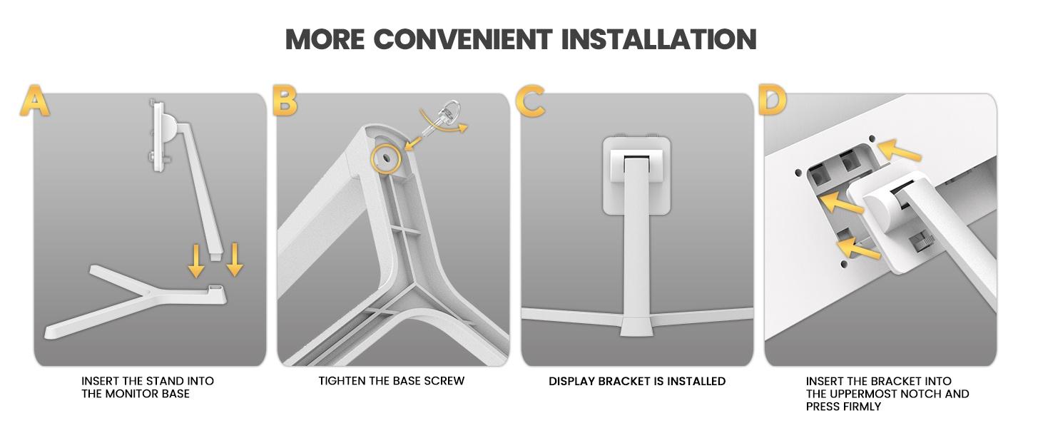 CRUA 22 Inch Computer Monitor,FHD 1080P/75Hz,120 sRGB,Low Blue Light,Wall Mountable,VGA & HDMI-White