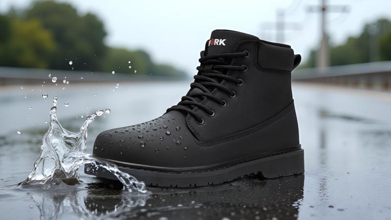 LARNMERN Men's Winter Waterproof Work Boots Genuine Leather Warm Lightweight Slip-Resistant Anti-Slip Durable Sole Comfortable Fit