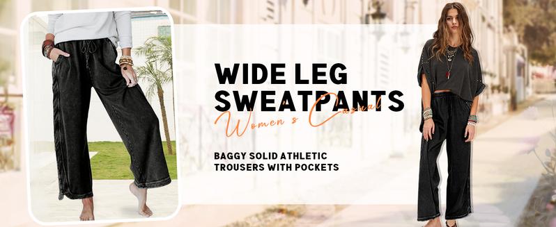 Tanming Women's Casual Wide Leg Pants High Waist Drawstring Sweatpants Baggy Athletic Trousers with Pockets TikTokShopBlackFriday