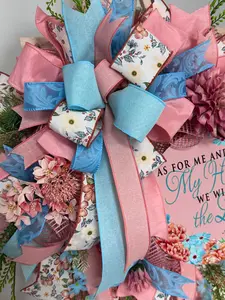 As For Me and My House Wreath | Joshua 24:15 Scripture Wreath | Christian Spring Decor