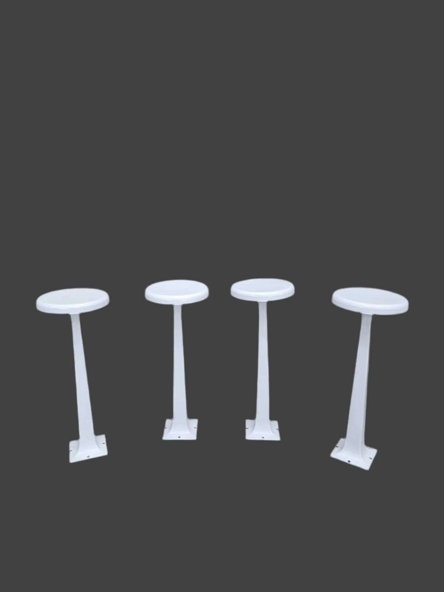 NEW - Vintage White Cast Iron Swivel Diner Counter Stools