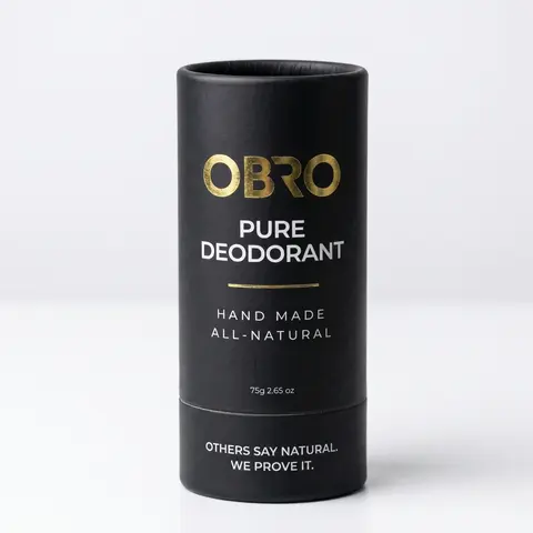 OBRO 75g 100% Natural Solid Stick Deodorant Tube - Alcohol-Free Cosmetic with Scented Aroma, Gentle Body Care, Smoothing Glide for Daily Underarm Sweat & Deodorization Care