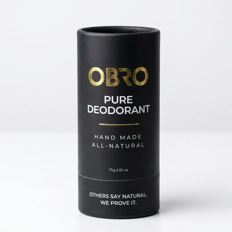 OBRO 75g 100% Natural Solid Stick Deodorant Tube - Alcohol-Free Cosmetic with Scented Aroma, Gentle Body Care, Smoothing Glide for Daily Underarm Sweat & Deodorization Care