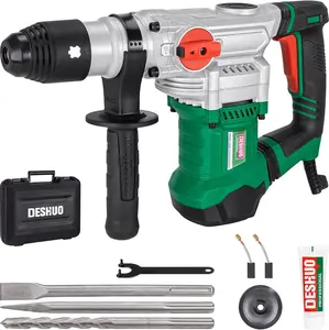 1-1/2" SDS-Max Heavy Duty Rotary Hammer Drill,12.5 Amp 3 Functions Corded Vibration Control Demolition Rotomartillo with Safety Clutch for Concrete,Includes 1 Drill Bits,2 Chisels,Carrying Case