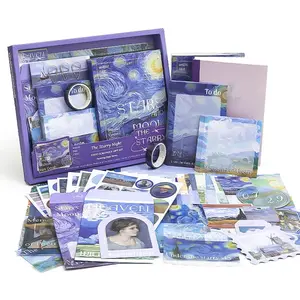 Simno Aesthetic Journaling Kit – Scrapbook Paper, A6 Grid Notebook & DIY Gift