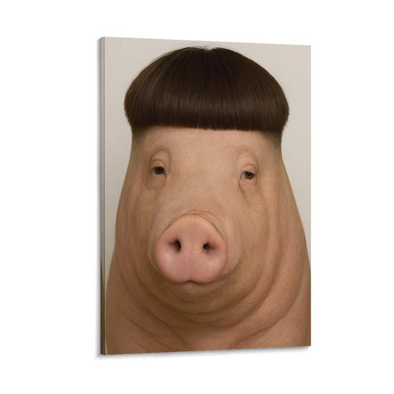 Funny Pig Head Decorative Oil Painting Canvas Wall Poster Art Painting Printing Modern Family Bedroom Decoration Poster Decorated In Modern Style