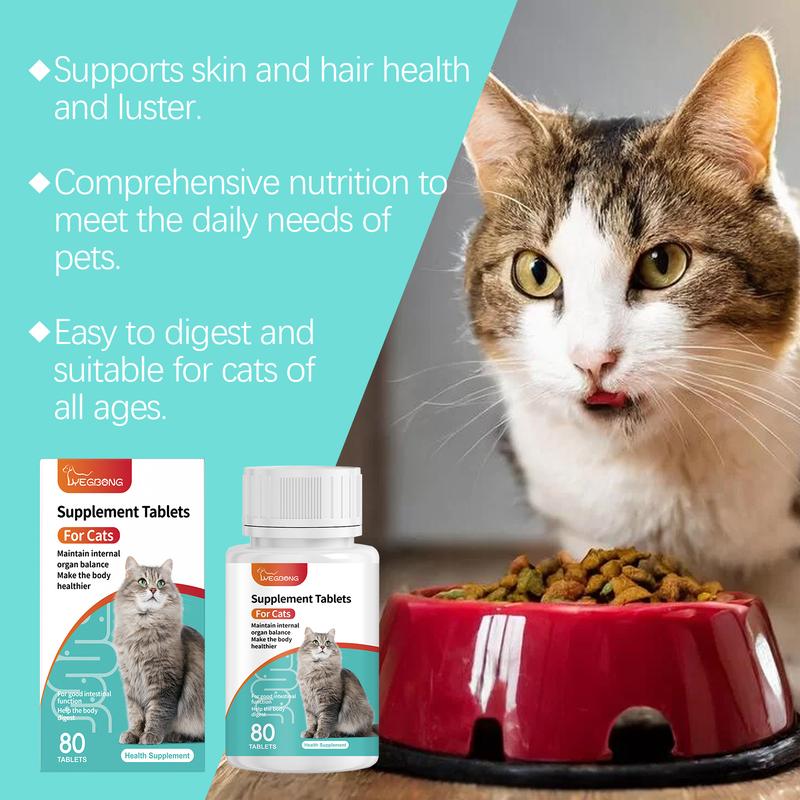 Cat Cat Probiotic Tablets - Improves intestinal health, balances digestion and absorption, and provides nutritional supplements for pets.litter pellets, spray, litter tray, litter box, removal