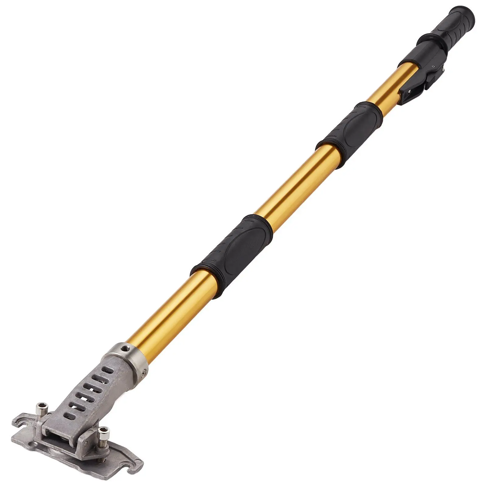 Anodized Aluminum Drywall Flat Box Handle - 40"-64" 5-Section Adjustable Extension Handle with Non-Slip Grip, 360° Finishing Tool for Sheetrock, Plasterboard Users