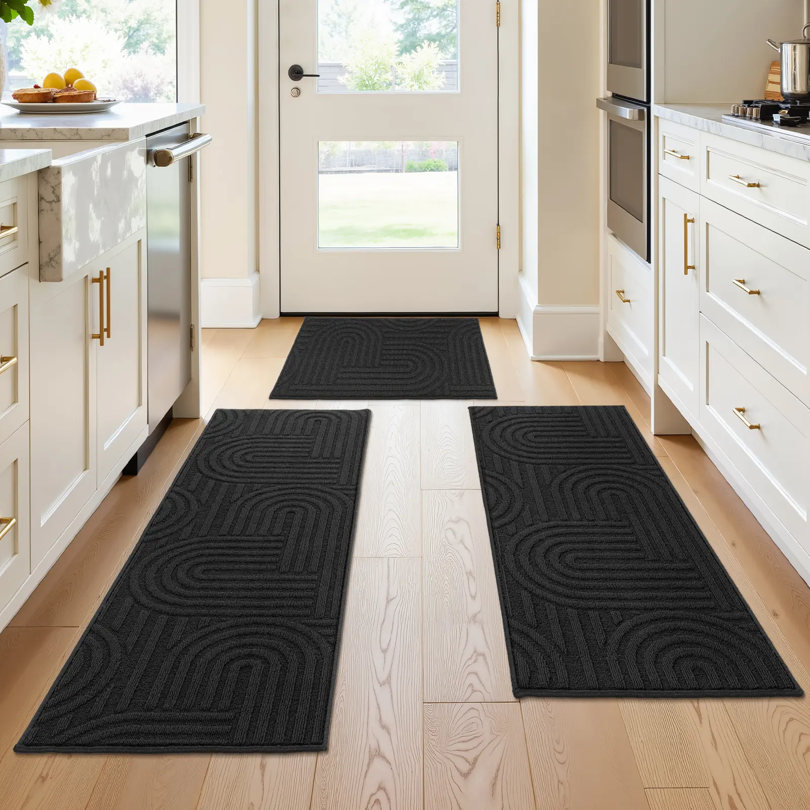 Black - Minimalist lines - 3 PIECES