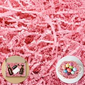 Easter Crinkle Paper Filler, Valentine's Day Shredded Paper For Gift Baskets 1/2LB (8 oz) , Pink Mother's Gifts Day Baskets Grass, Crinkle Cut Papers Shred For Birthdays, Weddings,Boxes Bags, Basket Filler ,Anniversaries,Gift Wrapping