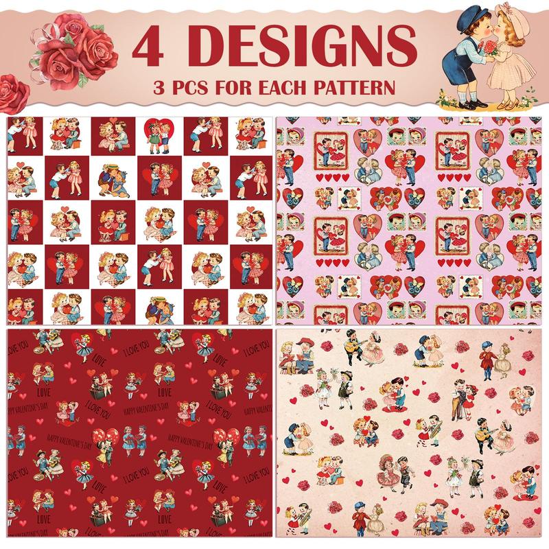 12 Pcs Valentine Gift Wrapping Paper 20 × 28 Inches Not Roll Vintage Funny Animal Gift Wrap Folded Flat with Cute Puppy Love Heart Patterns for DIY Crafts Galentine's Day Birthday Holiday Xmas Party Celebration Supplies 12 Pcs Valentine Gift Wrapping Paper 20 × 28 Inches Not Roll Vintage Funny Animal Gift Wrap Folded Flat with Cute Puppy Love Heart Patterns for DIY Crafts Galentine's Day Birthday Holiday Xmas Party Celebration Supplies