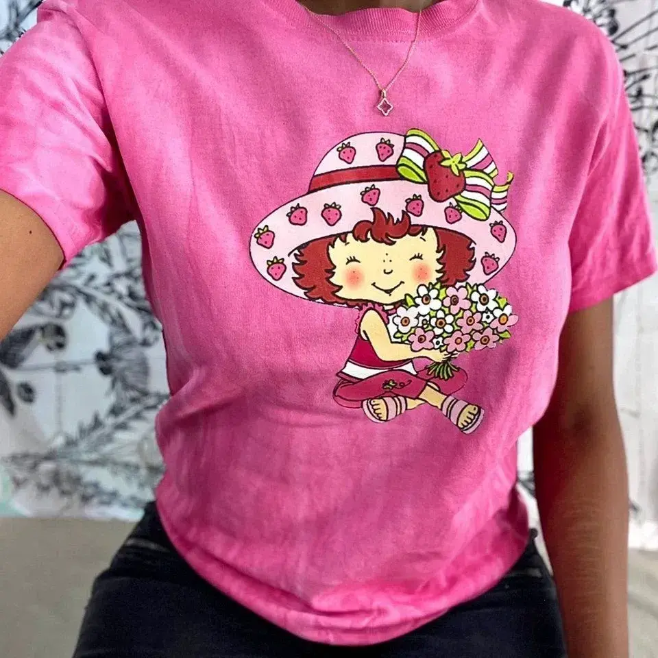Strawberry Shortcake Cartoon Unisex Baby Tee