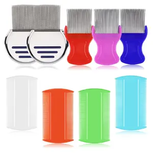 9 Pcs Lice Combs, Flea Combs, Hair Comb Double Sided Fine Tooth Combs, Removal Dandruff Comb with Metal Teeth, Stainless Steel Louse and Nit Comb for Head Lice Treatment