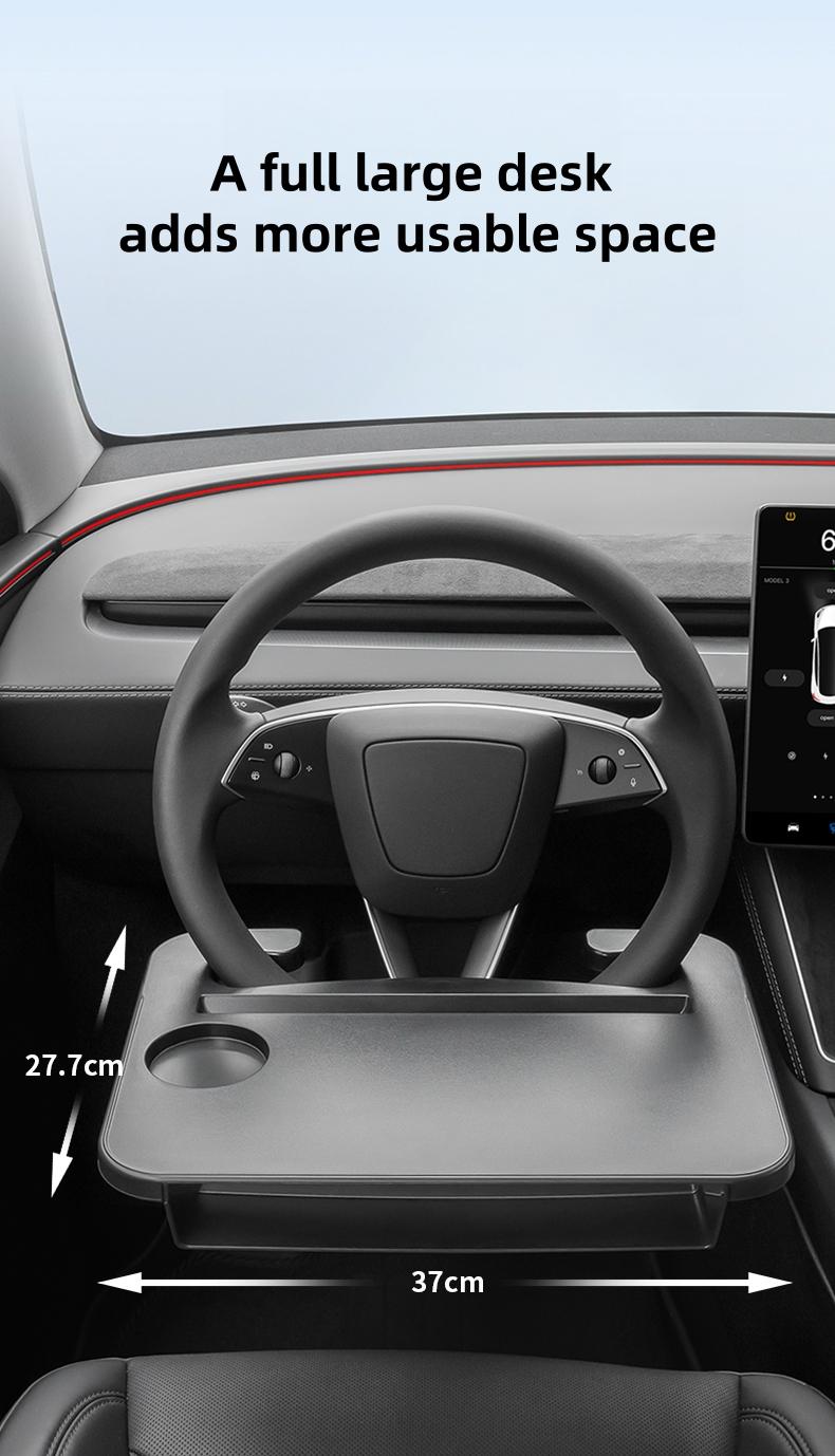 MSTARKE 2-in-1 Steering Wheel Desk-Steering Wheel Tray Table with Seat Gap Filler Organizer Car Food Tray for Driver Car Desk for Laptop & Eating Tesla Model 3 Model Y Accessories Fits Most Vehicles Steering Wheels