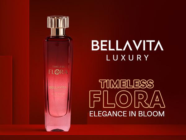 Bella Vita Luxury TIMELESS FLORA Women's Fragrance | EDP Perfume for Women | Floral Top Note | 100 ml pack | 3.4 Fl. Oz. | Floral and Bouquet notes | Gift for Women | Eau de Parfum