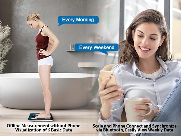 ABLEGRID Smart Bathroom Scale for Body Weight, Digital Body Fat Scale with LED Column Trend Display, BMI,Muscle Mass,Body Type, Accurate Home Weighing Scale for People with APP-Free Mode, 400lb