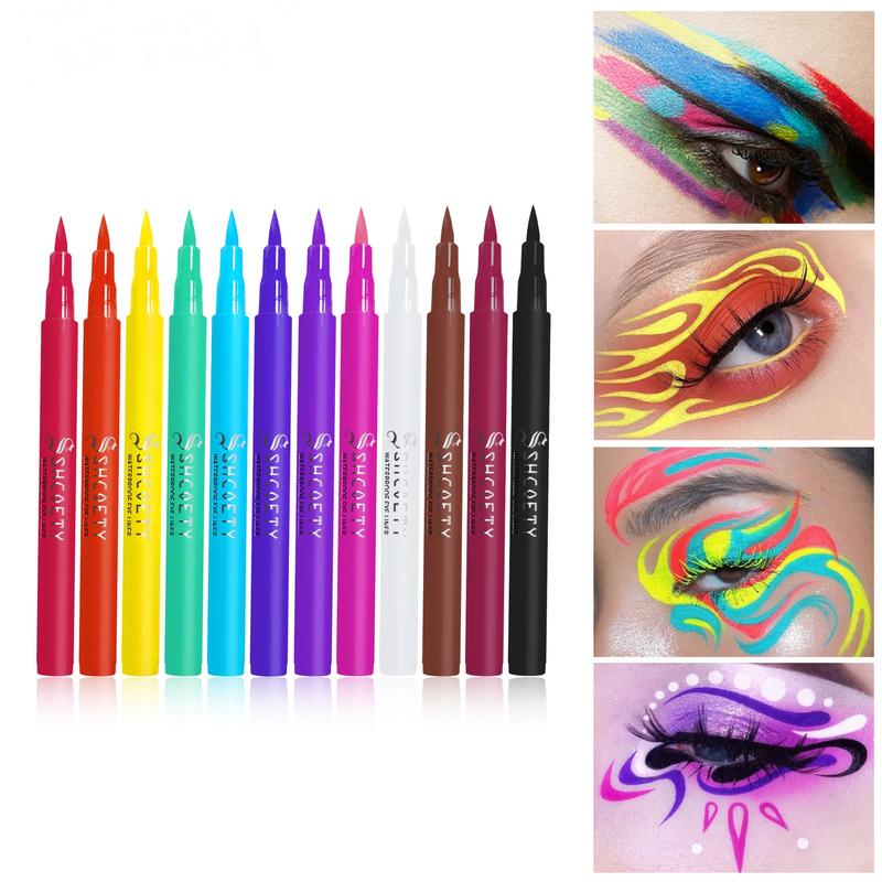 Colored Liquid Eyeliner Pen Matte Finish, Long-lasting, Waterproof Colored Eyeliner