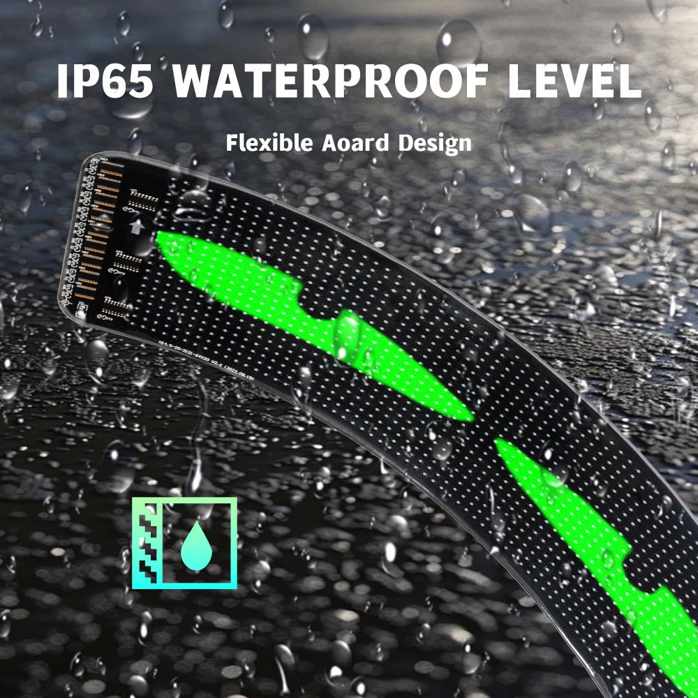 QIFOR Devil Eyes Light for Cars1 Pack , 13.7in*4.01in Dynamic Eye Lights Programmable LED Eyes for Car Truck, Ultra-Thin Flexible Windshield Eyes Animated LED Display Screen, Remote & APP Contro