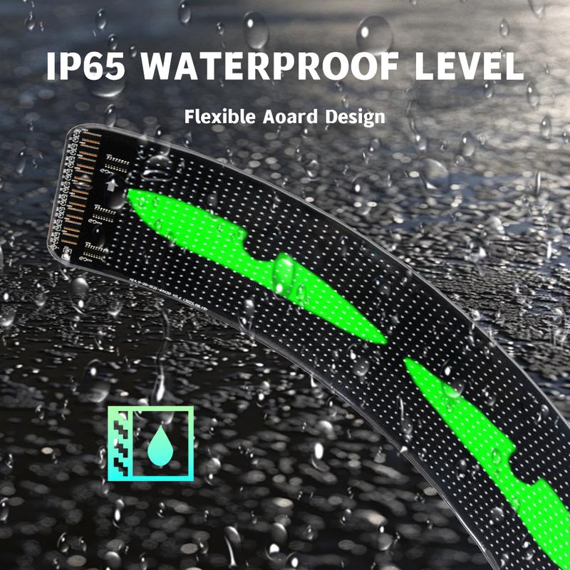 QIFOR Devil Eyes Light for Cars1 Pack , 13.7in*4.01in Dynamic Eye Lights Programmable LED Eyes for Car Truck, Ultra-Thin Flexible Windshield Eyes Animated LED Display Screen, Remote & APP Contro