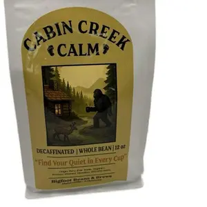 Cabin Creek Calm Decaffeinated Whole Bean Coffee 12 oz - Find Your Quiet in Every Cup