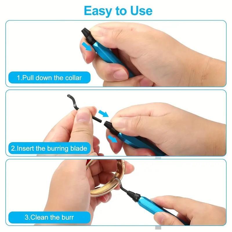 Deburring Tool Kit Set with 20 HSS Blades - Burr Removal Tool,Burr Edges Removing Hand Tool accessory,smooth Edge Cutter for Metal,Resin,3D Printing Tool Deburring Tool Kit Set with 20 HSS Blades - Burr Removal Tool,Burr Edges Removing Hand Tool accessory,smooth Edge Cutter for Metal,Resin,3D Printing Tool