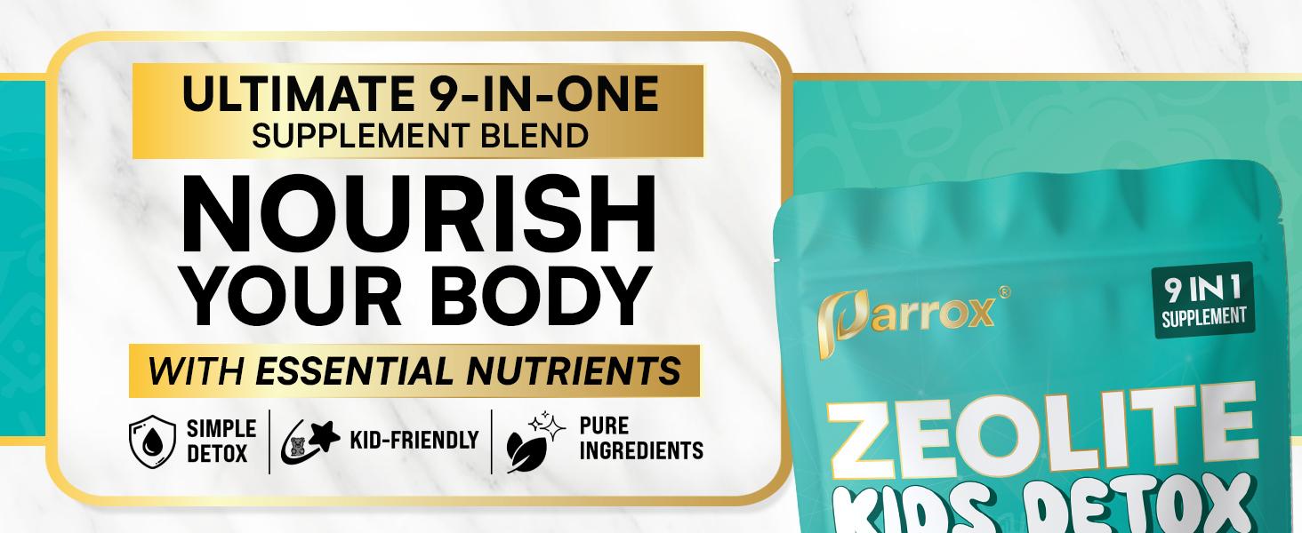 Zeolite Kids Detox Gummies (Mixed Berry Flavor) - Parrox 9 in 1 Kid Supplement for Brain, Immune, Vitamin, and Overall Healthcare - 60 Edible Gummies - Made in USA - (For Ages 3+) Zeolite Kids Detox Gummies (Mixed Berry Flavor) - Parrox 9 in 1 Kid Supplement for Brain, Immune, Vitamin, and Overall Healthcare - 60 Edible Gummies - Made in USA - (For Ages 3+)