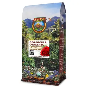 Low Acid Organic Coffee – Whole Bean, Mold-Free & Stomach Friendly by Java Planet , Medium Dark Roast, Arabica Gourmet Coffee Grade A, Smithsonian Bird Friendly, 1LB Bag Beverage