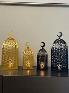 Islamic Lanterns Holder set of 2 - Ramadan Decor elegant home Accessory modern great gift Centerpiece