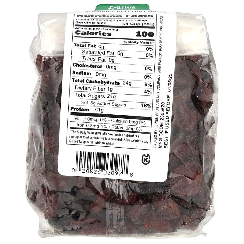 Bergin Fruit and Nut Company Cherries Red Tart, Dried, 10 oz (283 g)