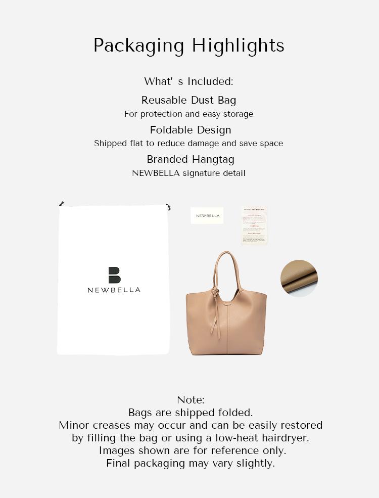 NEWBELLA Shelly Collection 2 PCS Set Top Handle Bag- PU leather with large capacity tote bag, casual daily use solid color Beige Luxury,FallFreshness