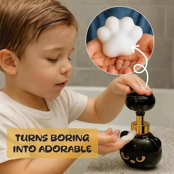 Pawprint Magic Cute Cat Paw Foam Soap Dispenser Press Design for Cat Lovers Practical Fun Accessory Claw Shaped Foam Pump Bottle