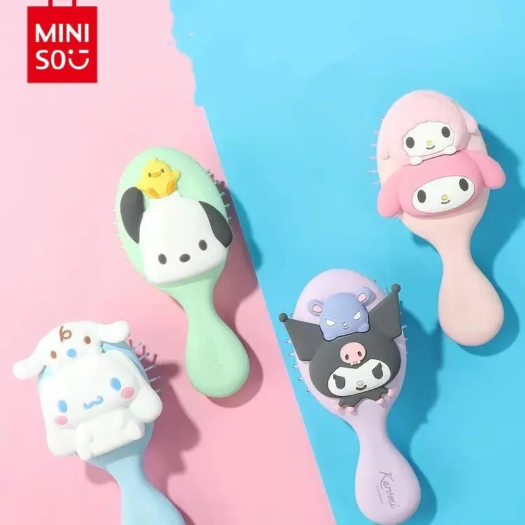 [Back to school]MINISO SR Cartoon Character 3D Massage Air Cushion Hair Brush - Detangling, Scalp-Friendly Hair Care & Styling Tool (HK Cinna, Melody, KM Pochacco) - Perfect Christmas/Birthday Gift for Mom, #Summervibes, Hair Care Tool
