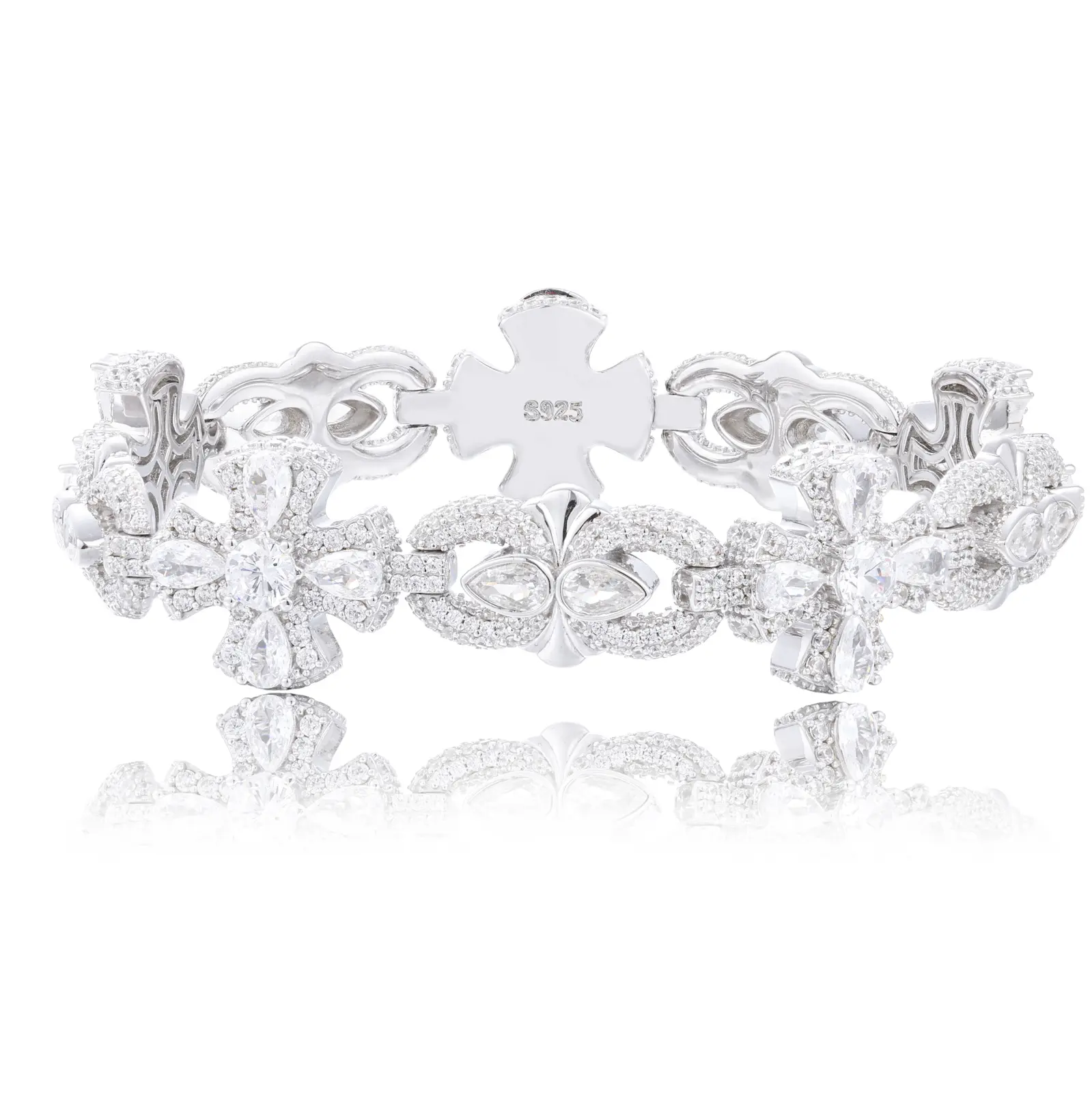 Cross Bracelet UCCIYO Copper Moissanite Iced Out Bracelet for Women Men Hip Hop Jewelry Gift【#CMB03】