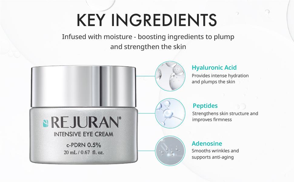 REJURAN Intensive Eye Cream, c-PDRN - Fast-Acting Eye Treatment for Wrinkles, Lifting, and Dark Circles. Instant Hydration and Visible Revitalization. Korean Skin Care (0.67 fl oz)