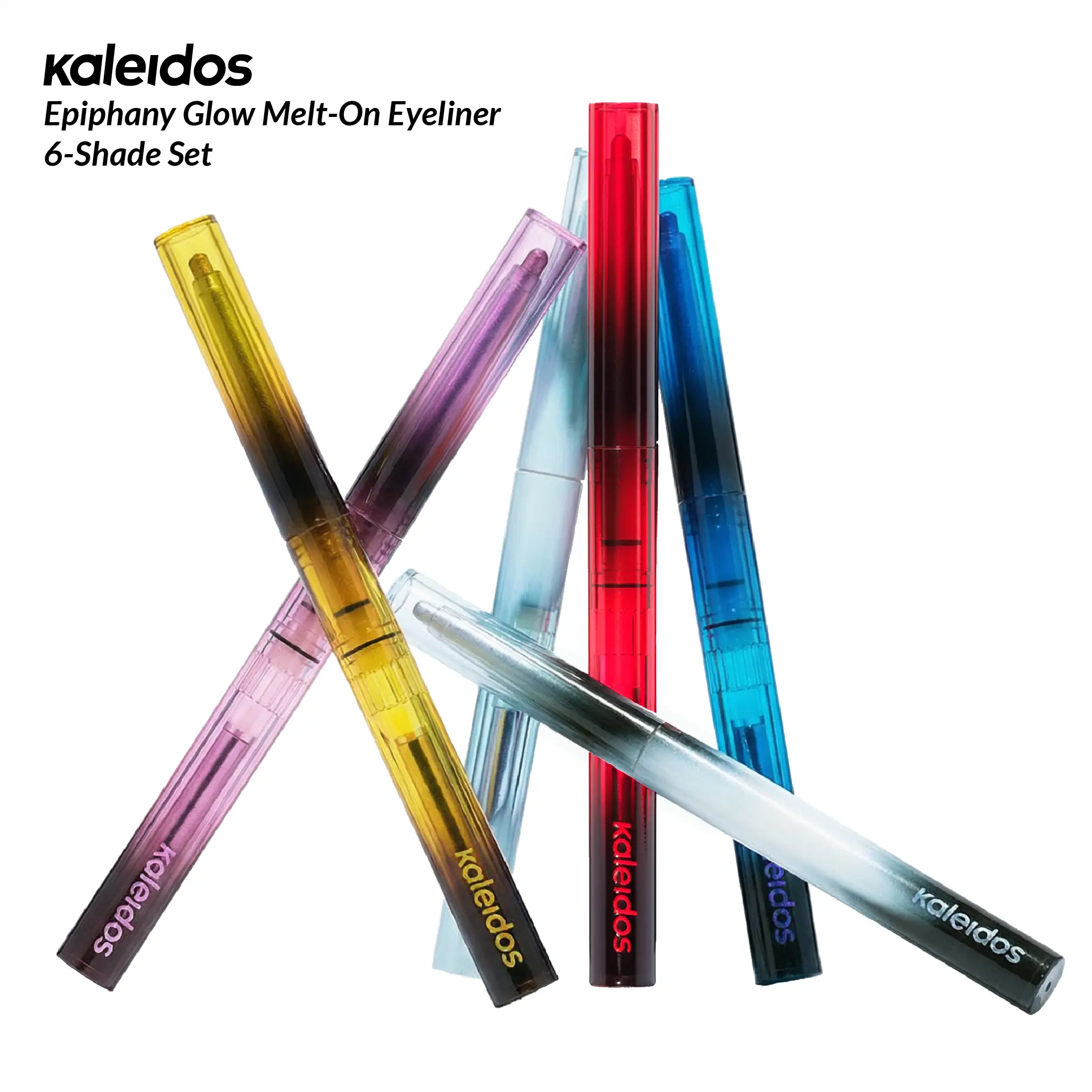 Kaleidos Epiphany Glow Melt-On Gel Liner Eyeliner 6-Piece Set - Waterproof Sparkly Makeup, Festival Cosmetic Gift