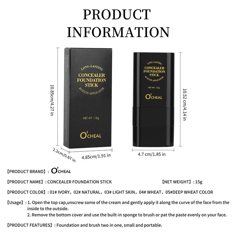 Shine-Free + Balance Foundation Stick, Multi-Use Face Makeup and Contour Stick For Natural, Matte Coverage Concealer Flawless maquillaje Acne