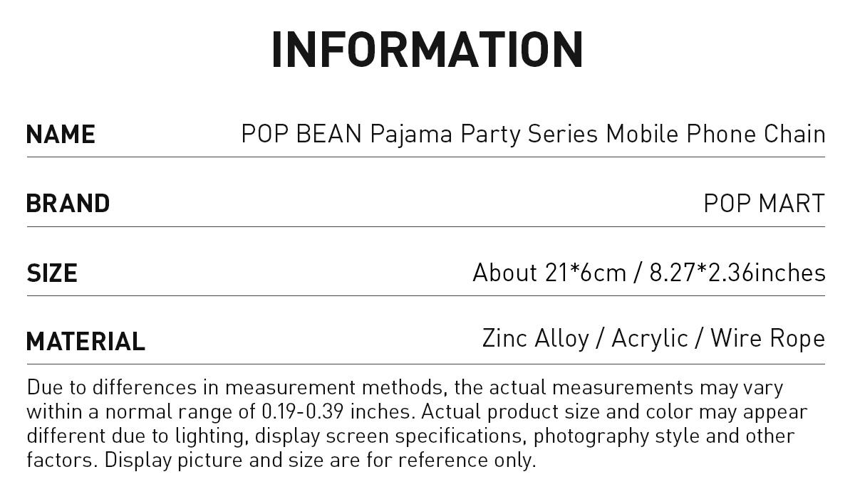 POP MART POP BEAN Pajama Party mobile phone chain POP MART POP BEAN Pajama Party mobile phone chain