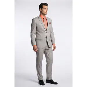 Silver Slim Fit Stretch 2-Piece Suit