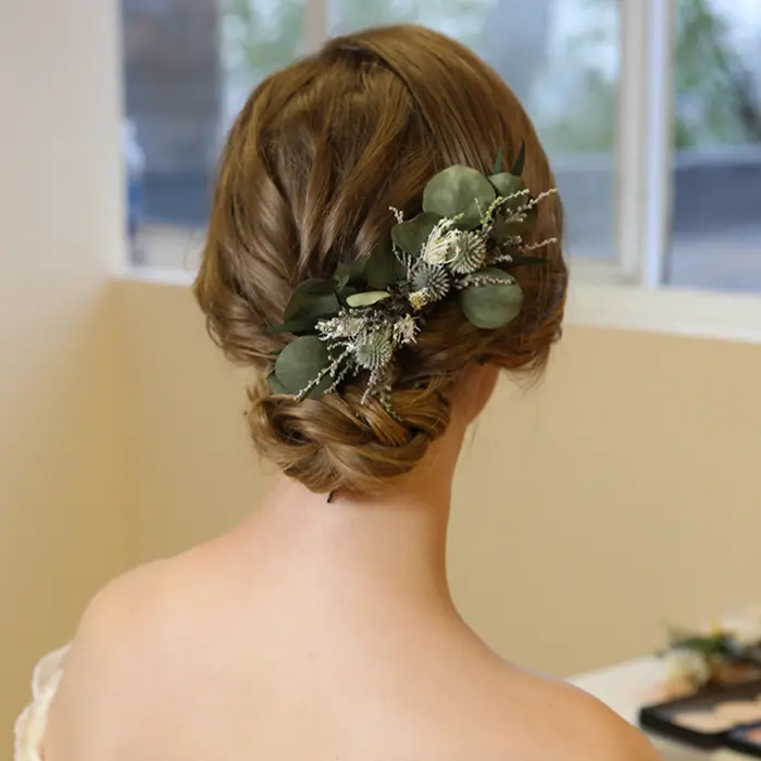 reserved Greenery Bridal Hair Comb | Natural Wedding Hair Accessory | Botanical Updo Hairpiece | Long-Lasting Floral Comb | Custom Bridal Piece