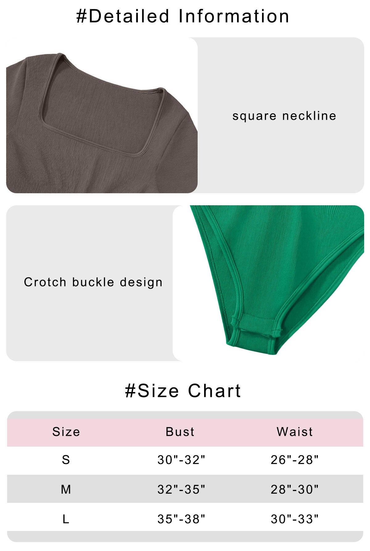 OQQ Women's 2 Piece Bodysuits Sexy Ribbed Square Neck Short Sleeve Bodysuits Trendy SpringStatements