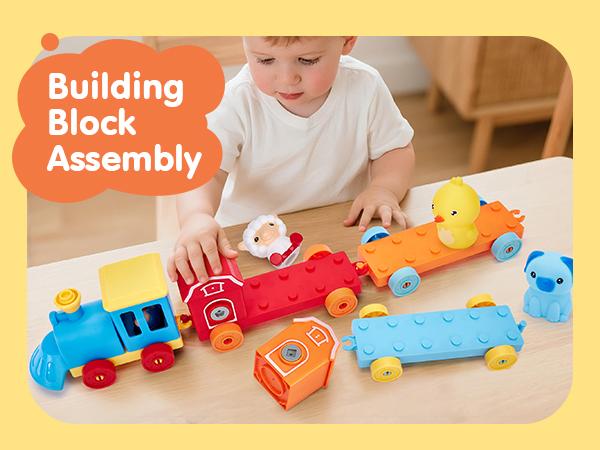 Hahaland Counting Matching & Sorting Train Montessori Toddler Toy with Farm Animals Finger Puppets Keys to Lock Unlock Barns Preschool Toy Speech Therapy Learning Toys Birthday Christmas Easter Valentine's Day Gifts for Kids 1 2 3 Year Old  Boy Girl