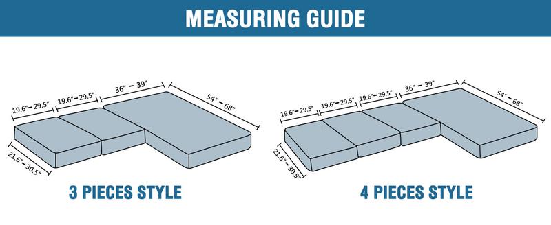 H.VERSAILTEX Sectional Couch Covers 3 or 4 Pieces Sofa Seat Cushion Covers L Shape Separate Cushion Couch Chaise Cover for Both Left/Right Sectional Couch